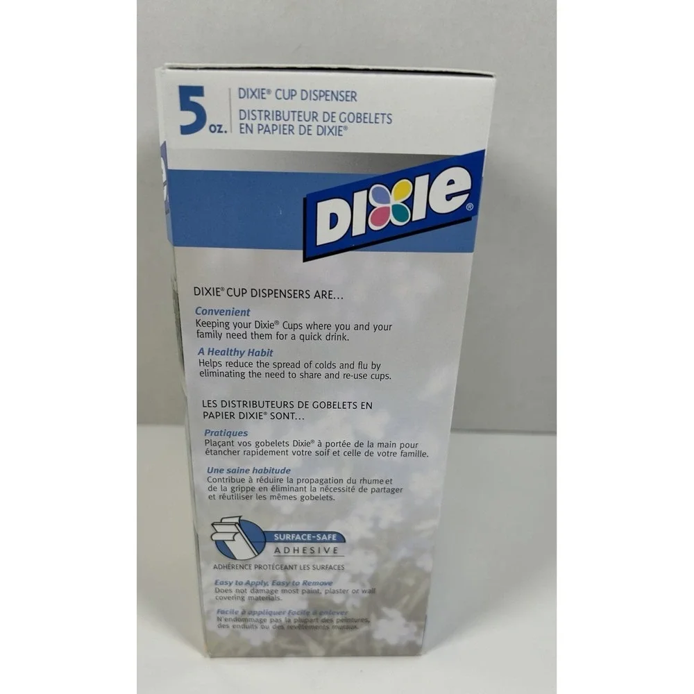 Dixie Cup Dispenser 5oz Countertop/Wall Mount NOS NEW Retro Silver Accent